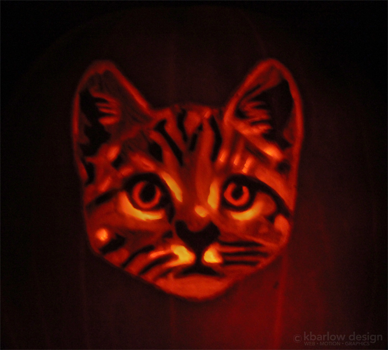 halle the kitten - pumpkin carving | www.kbarlowdesign.com/blog